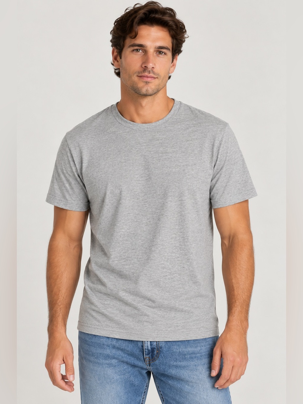 L.L. Bean Men’s Short-Sleeve Crew Tee - Light Heather Gray